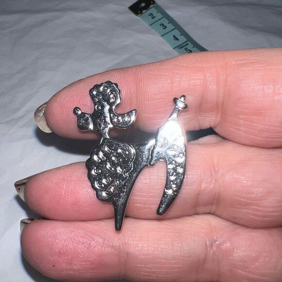 Vintage Silver Tone Poodle Brooch - Picture 1 of 6